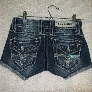 Rock revival bling shorts 25